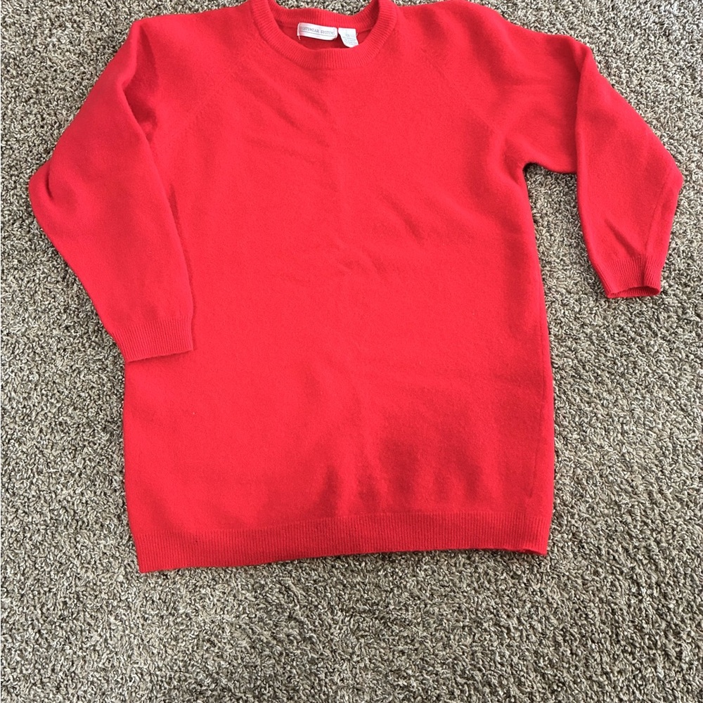 Vintage Red Lambswool 3/4 sleeve Sweater